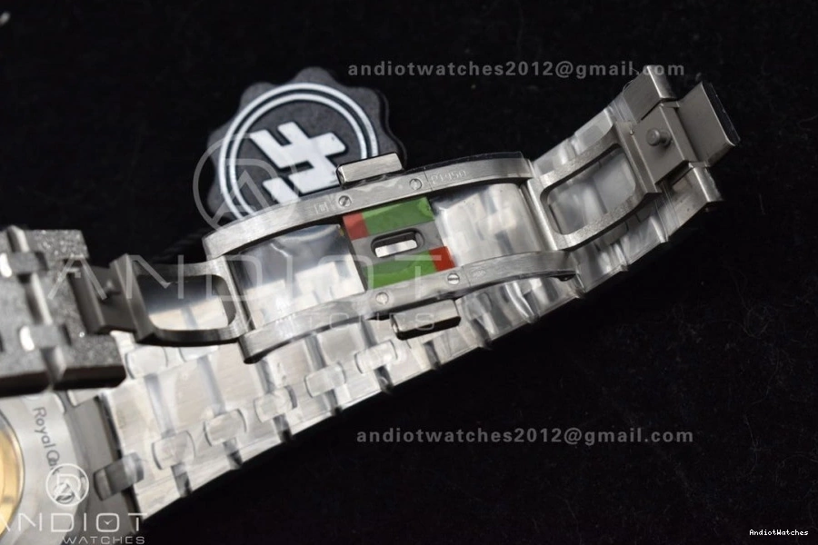 SS ZF 1:1 A Best 1095 Edition Case Textured Oak SS on Royal Frosted Versatile Blue 41mm Bracelet 15400 Dial 0412